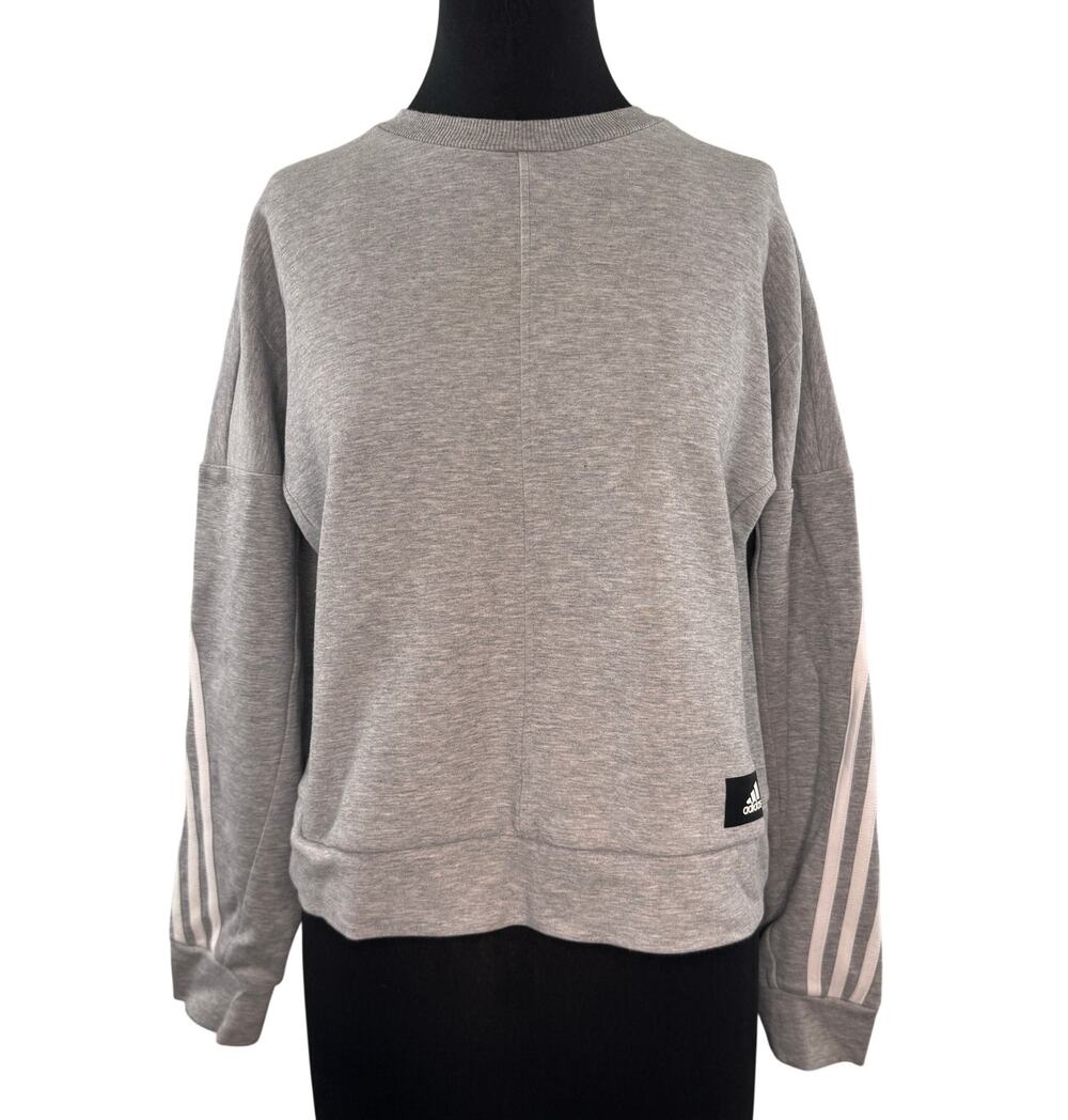 ADIDAS Future Icons 3-Stripes Sweatshirt Crew Drop Shoulder Pullover M Medium
